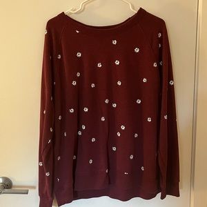 Maroon floral sweatshirt